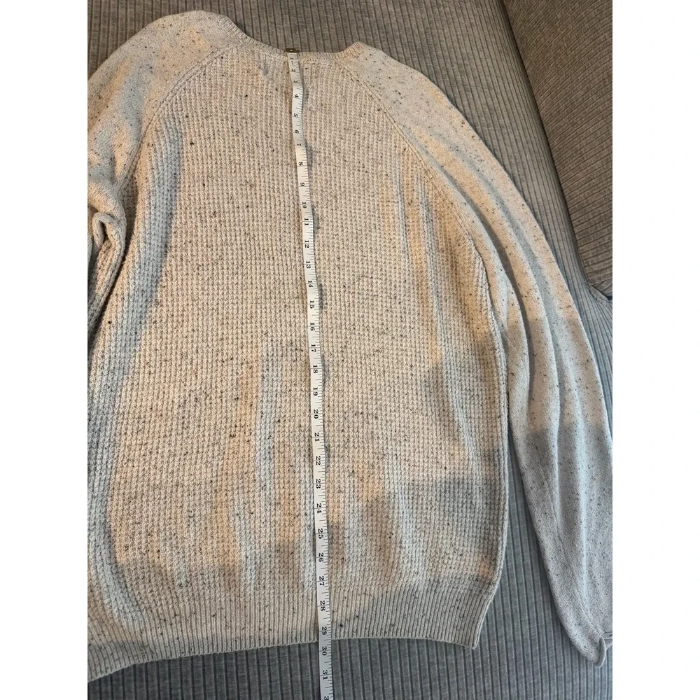 Weatherproof‎ Vintage Mens XL Cream Donegal Waffle Knit Raglan Crewneck Sweater